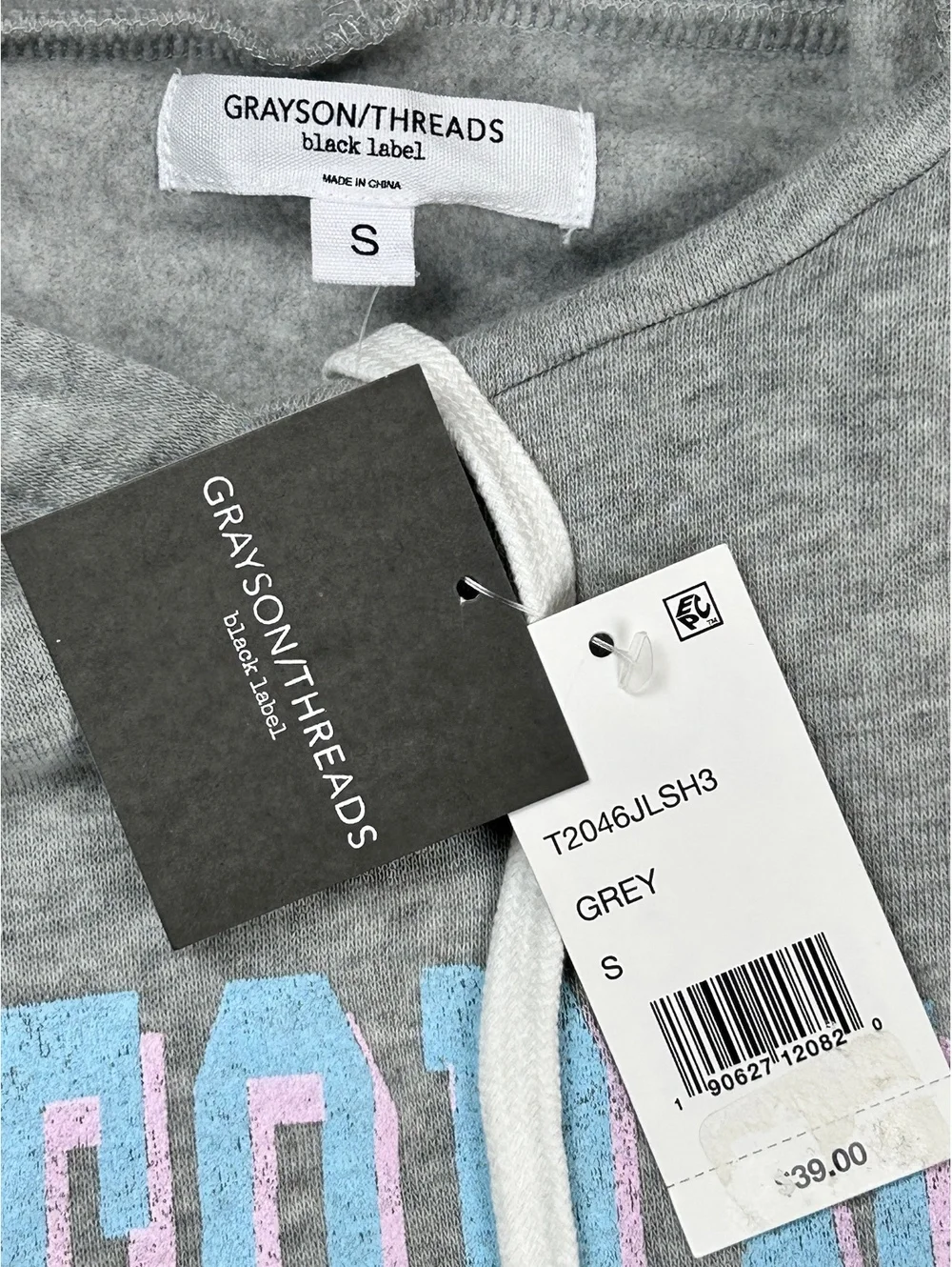 Grayson Threads Black Label California Hoodie Small Gray Graphic Sweatshirt NWT